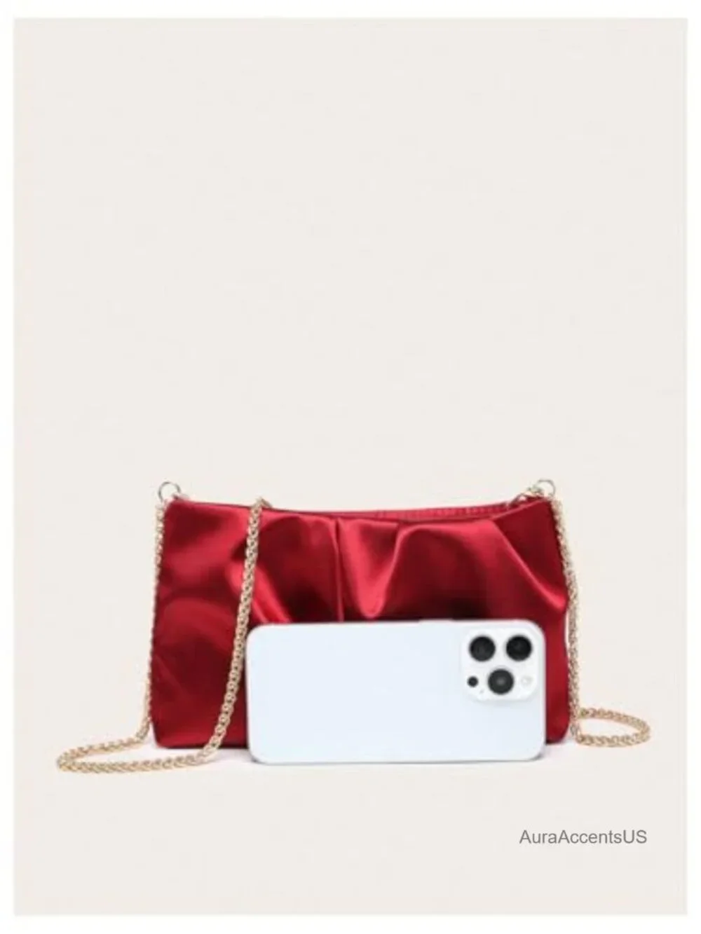 Satin Clutch Purse Formal Evening Bag Pleated Crossbody Bridesmaid Handbag